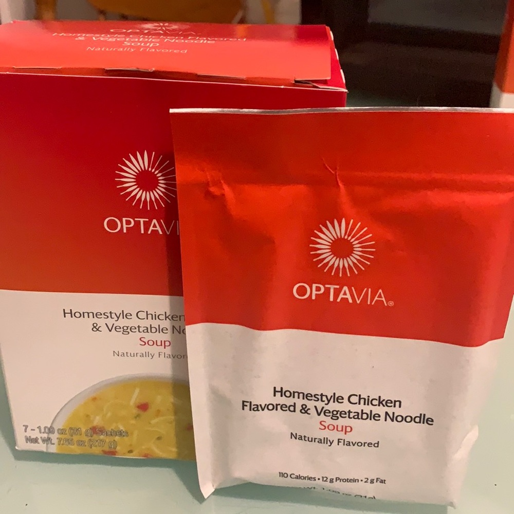 New Optavia homestyle chicken flavored and vegetable soup 7 bags